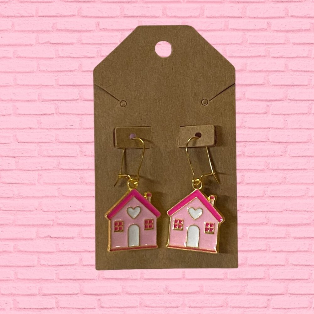 Children's Valentine's Day Pink Home Earrings